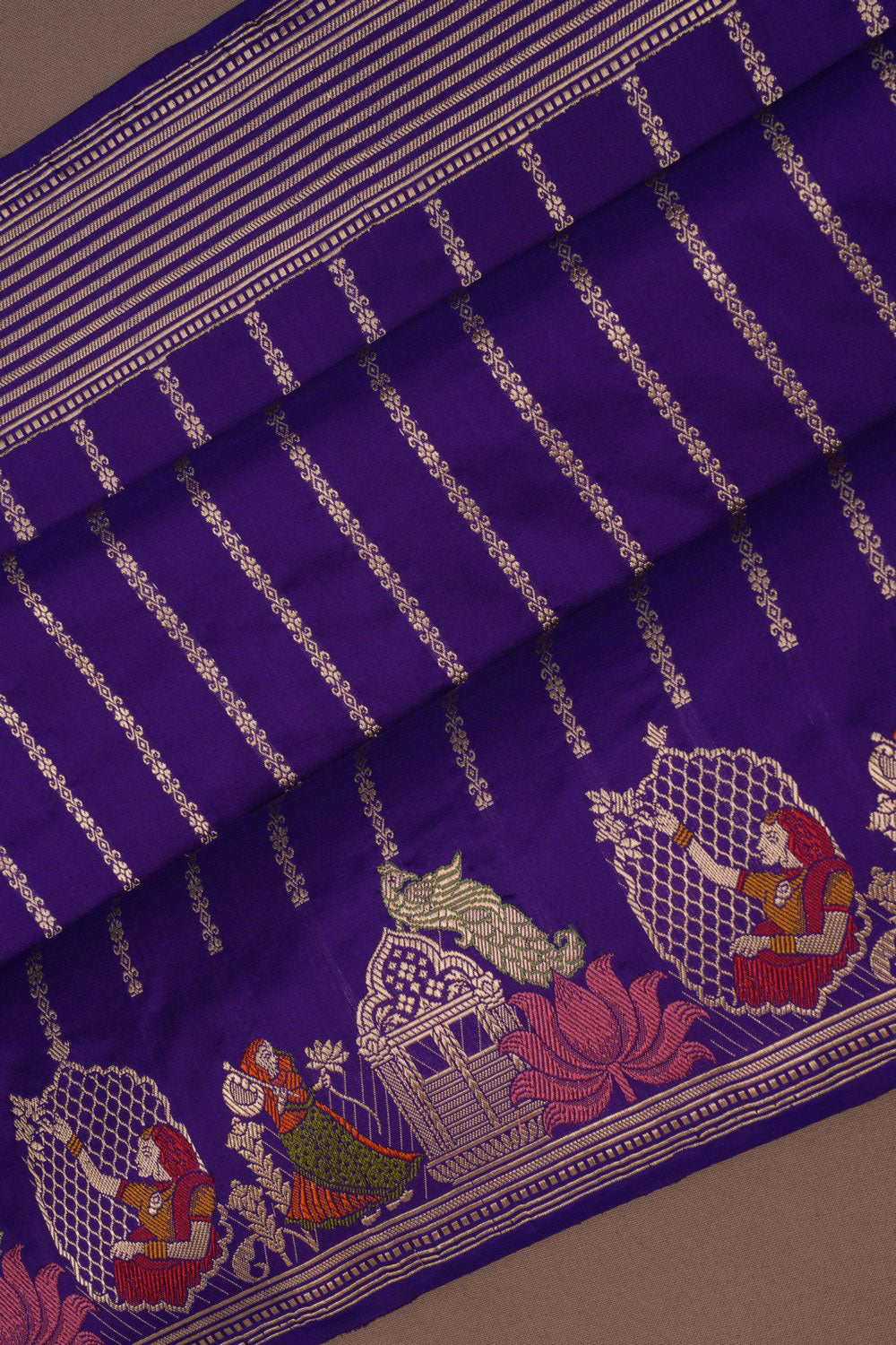 Image of Banarasi Katan Silk Purple Saree